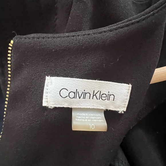 Calvin Klein Ruffle Shoulder Black Sheath Dress | Size 10 - Picture 10 of 12